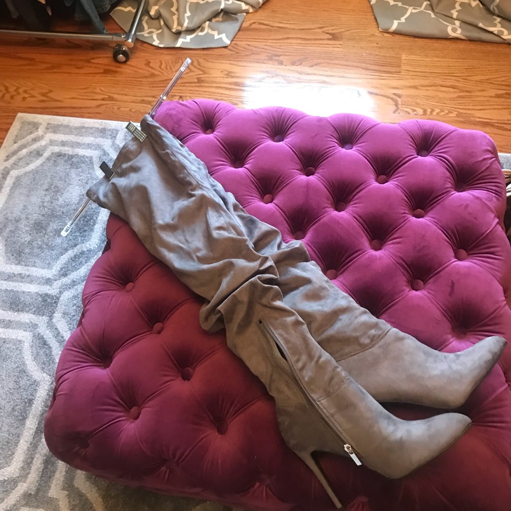 Forever 21 Grey over the knee slouch boot